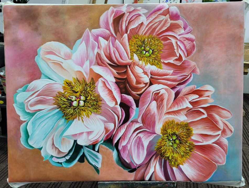 FLORAL ACRYLIC PAINTINGS